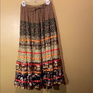Bohemian Multi-Color Maxi Skirt